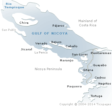 Islands in the Gulf of Nicoya, Costa Rica