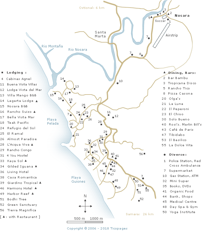 Map of Nosara